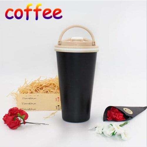 500ml Vacuum Insulated Travel Coffee Mug Stainless Steel Tumbler Coffee Tea Cup Thermos Flask Water Bottle With Lid & Haul Loop