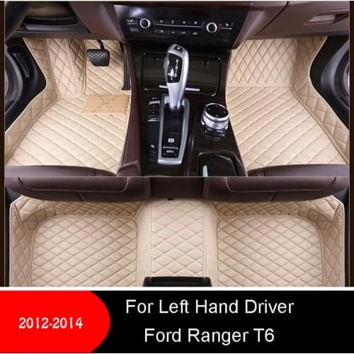 Car Floor Mats For Ford Ranger T6 2012 2013 2014 LHD Auto Rugs Covers Interior Decoration Carpets Styling Accessories