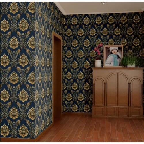 Beibehang European pvc Damascus 3D embossed living room background wallpaper home improvement bedroom wallpaper