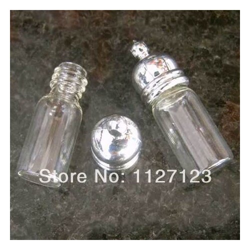 Free shipping!!!!50pcs/lot Vial Pendants (vials/mini/glass/charms) SCREW TUBES 36*11mm