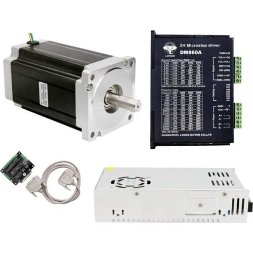 Free Ship US&US Ship Stepper Motor 1Axis Nema 34 1700oz.in 151mm 6A 2PHASE&Stepper driver DM860A CNC Router Mill High Torque