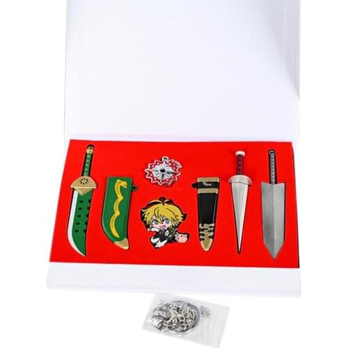 The Seven Deadly Sins Meliodas Cosplay keychain Pendant Set Collection Gift Box Cosplay Prop Collection Set