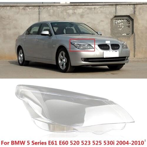 CAPQX 1PC For BMW 5 Series E61 E60 520i 520d 523i 525i 535d 540i 545 Front Headlight Lamp cover Lampshade Head light Shade Shell