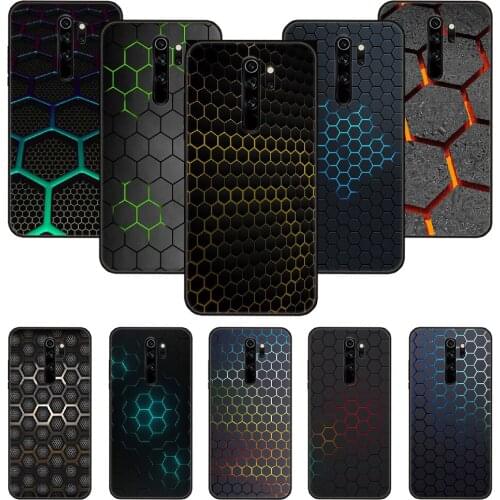 Phone Case For Xiaomi Redmi Note 8 8T 7 7A 9 9S 8A 4 5 Pro Black Cover Etui Art Bumper Tpu Back irregular Geometric Shape