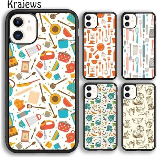 Krajews Baking Cooking Utensils Chef Phone Case Cover For iPhone 5 6s 7 8 plus X XR XS 11 12 pro max Samsung Galaxy S8 S9 S10