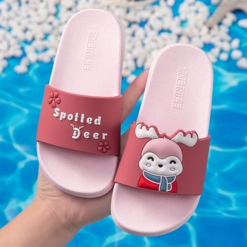 Childrens Slippers Summer New Baby Girls Boys Cartoon Cute Home Indoor Antiskid Parent-Child Summer Wear-Resistant
