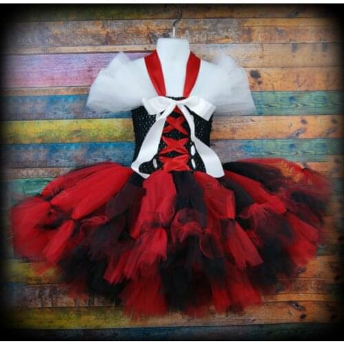 Cosplay Kids Girls Halloween Pirate Tutu Dresses Red Bay Girls Wench Tutu Dress Outfit Photography Halloween Dress Up Costume