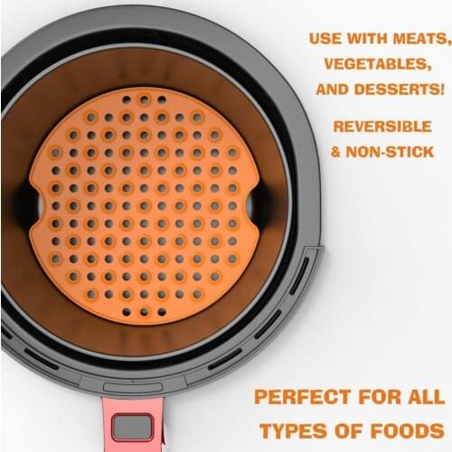 Air Frying Liner Perforated Non-Stick Silicone Bread Pastry Steaming Basket Mat for Kitchen