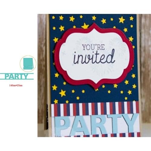 Elegant PARTY Word Hollow Popular Letters Decoration Metal Cutting Dies For DIY Scrapbooking Paper Cards Crafts New 2019