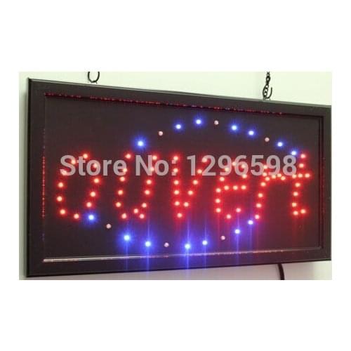 2017 hot sale manufacture open sign 10x19 Inch Semi-outdoor Ultra Bright running ouvert lighted sign
