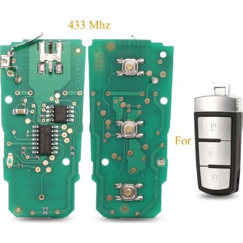 Kutery 10pcs 3 Buttons Remote Key Circuit Board For VW Passat B6 3C B7 Magotan CC With 433MHZ ID48 Chip 3C0959752BA