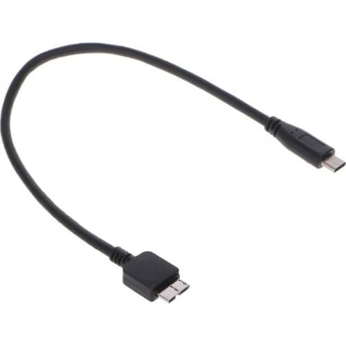 Fast Charging Data Cable Type-C to Micro B Cord USB3.0 OTG External Hard Drive Disk HDD Black for Samsung Pentax Phone & Camera