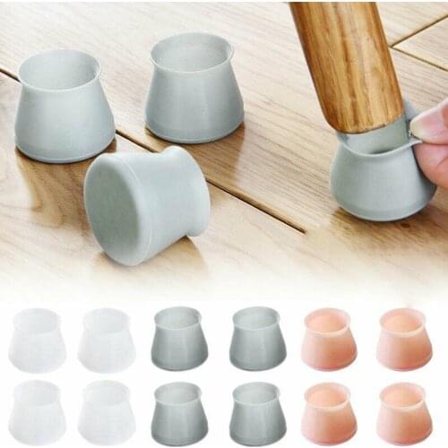 Round Silicone Chair Leg Caps Anti-Slip Table Feet Cover Prevents Scratche Chair Leg Cups Furniture Foot Protector Pad for Floor