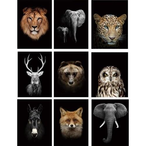 Mothers Love Canvas Diamond Painting DIY Animal Black and White Elephant Painting For Living Room Wall Art Decorative Picture