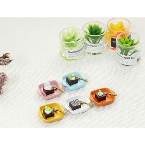 1 Set 1/12 Scale Miniature Chocolate Dessert Pretend Food for 1/6 1/12 Blyth OB11 BJD Dollhouse Kitchen Toys Accessories