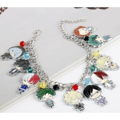 Cartoon My Hero-Academia Bracelet Midoriya-Izuku Bakugou Katsuki Todoroki Shoto Ochaco Uraraka Tenya Iida Asui Tsuyu Bangles