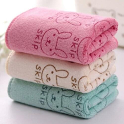 Newborn Infant Baby Kids Soft Flannel Towels Cartoon Rabbit Print Blanket Bath Washcloth Swimwear Baby Towel