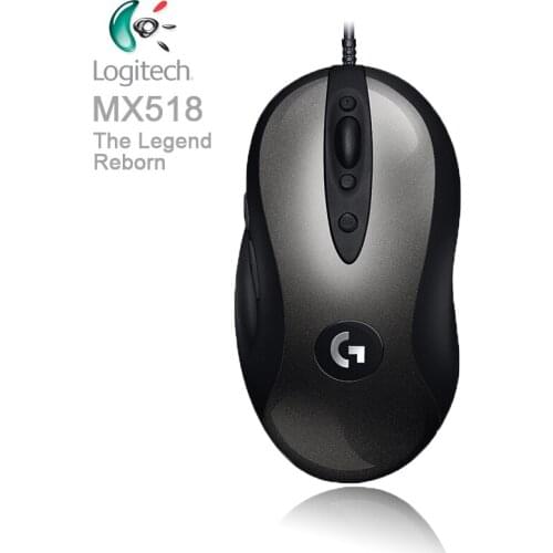 Logitech Legendary Gaming Wired Mouse MX518 for Gamer with HERO 1.6K DPI Classic Fever Level Mouse