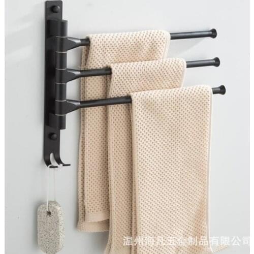 Zinc Alloy Rotating Towel Rack Bathroom Kitchen Wall-mounted Towel Rack Polishing Rack Shelf Bathroom Hardware Accessories