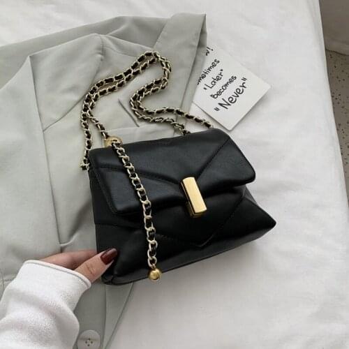 2021 New Solid Color Square Crossbody Bag High Quality Soft PU Leather Women Is Designer Handbag Chain Shoulder Messenger Bag