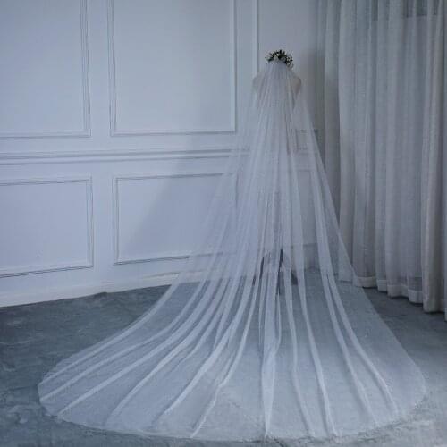 New Arrival Long One Layer Shine Tulle Bridal Wedding Veil with Comb Wedding Accessories