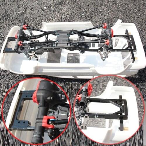 Rc car upgrade parts Four-link with car shell fixing bracket set for 1/10 rc axial scx10-2 ii jeep 90046 frame match LC80 body