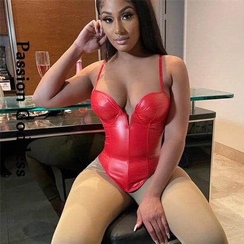 Sexy Women Black PU Leather Crop Tops Femme Irregular Back Zipper Camis Bustier Lingerie Bralette Camisole Party Festival Tops