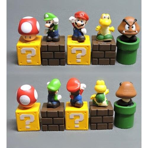The Latest Game 5 Mario Models, Cute Super Mario Mushrooms, Yellow Turtles, Sewer Blocks, Childrens Gifts, Toys Ornaments Unisex