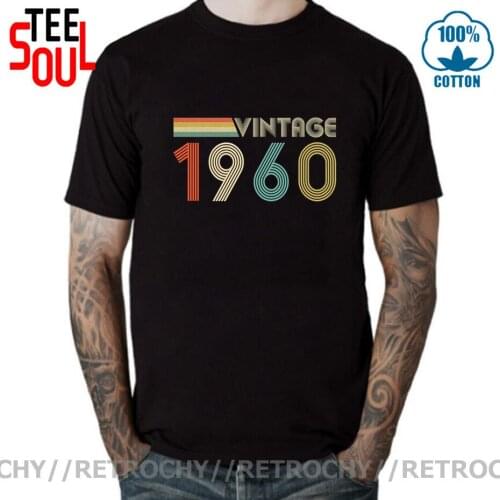 Retrochy Vintage 1960 T-Shirt 60th Birthday Shirt Born in 1960 T shirt Hello in club 60 Years Tee shirt 60th birthday gifts Tees