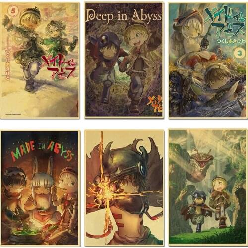 Made In Abyss anime retro poster sticker bar wall stickers decorative mural wall decoration home