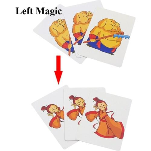 Funny Beauty & Pig - Close Up Magic Tricks Cards Street Magic Props Illusions Mentalism Accessories Comedy