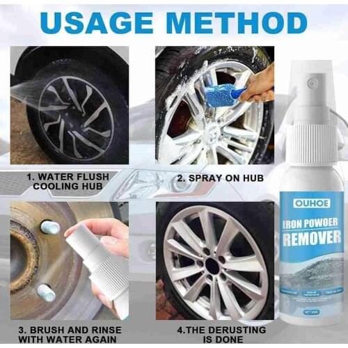 30ml Car Rust Remover Spray Metal Chrome Paint Remover Multi-Purpose Iron Car Rust Powder Super Maintenance Cleanin D5I4
