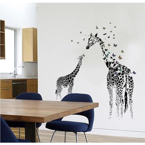 Creativity The wallpaper home decoration stickers giraffe stickers Household style The butterfly artistic paster 60x90cm