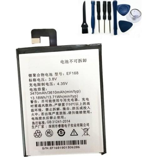 High quality Authentic Battery EF168 replacement battery For PPTV Kings 7 King7 PP6000 cellphone Li-ion Bateria+Repair tool