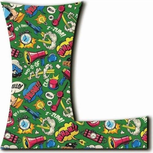 Wuw Wuw L Letter Pop Art Pattern Magnet decorative objects Декоративные элементы Objetos decorativos