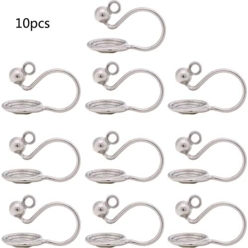 10Pack Clip-on Earring Converters with Easy Open Loop DIY Earrings Findings U2JF