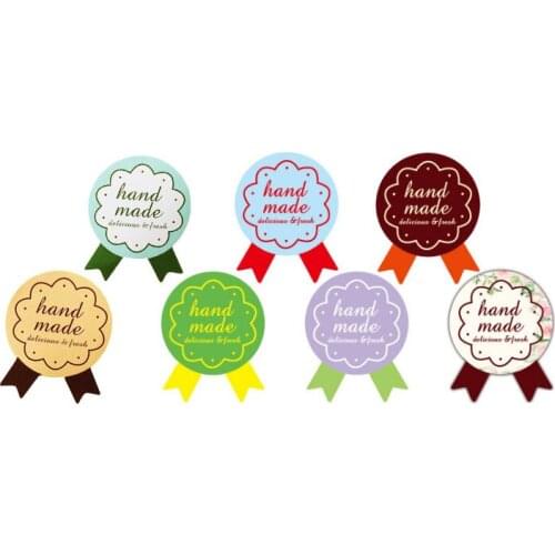150pcs/lot Hand Made Courful Medal Adhesive Paper Sealing Stickers Decorative Gifts Package Label For Baking Products