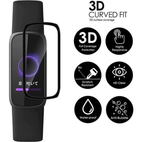 2Pcs Soft Fibre Glass Protective Film For -Fitbit Luxe Full Curved Cover Screen Protector for -Fitbit Luxe Smartwatch Accessori