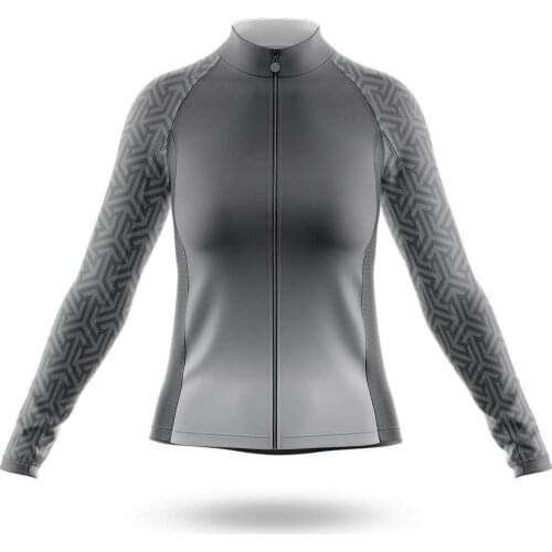 2021 Grey Women Cycling Jersey Long Sleeve Clothing Race Road Bike Shirts Bicycle Tops MTB Uniform Maillot