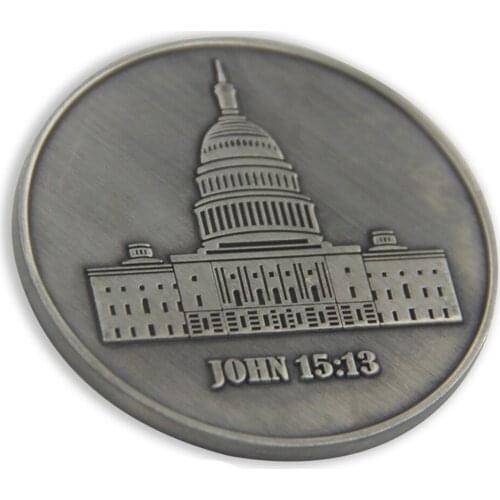 3D American White House coins custom plating old antique silver Coin High quality OEM Custom made metal 3d coin