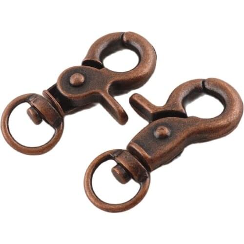 4 pcs Swivel Trigger Clips Snap Hook Red bronze Spring Keyring Bag Belt Strap Clasp Buckle Snap Clip Trigger Craft DIY