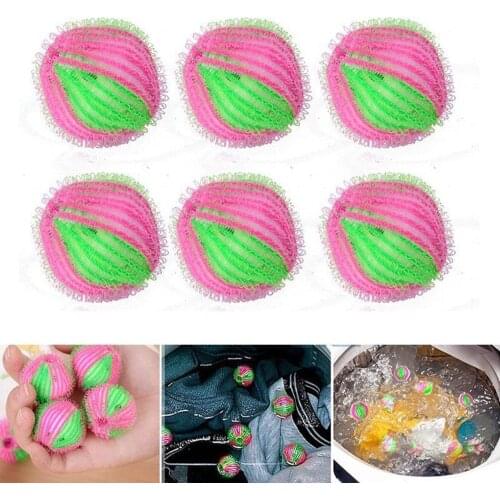 6pcs/set Magic Hair Removal Laundry Ball Clothes Personal Care Hair Ball Washing Machine Cleaning Ball Nylon Grabs Fuzz Hair