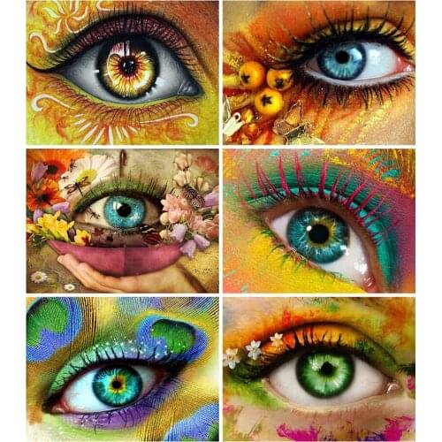 Diamond Painting Eye Portrait Diamond Embroidery Full Square Round Drill Mosaic Woman 5D DIY Cross Stitch Kits Wall Art