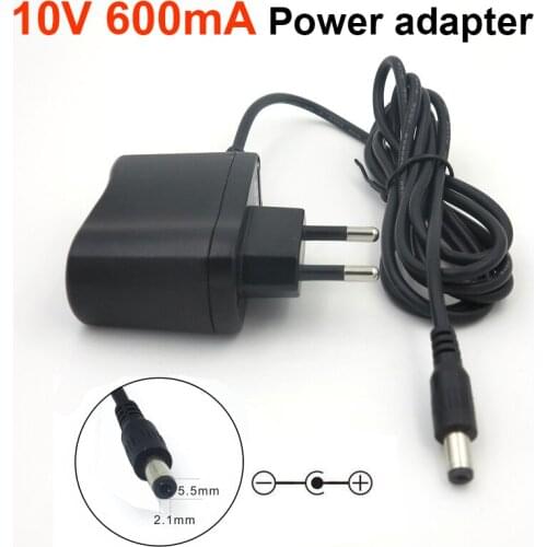 Free shipping 10V600mA Adapter US/EU/UK/AU input 100 to 240v AC 5.5*2.1mm 1.5m DC cable Power Supply Adapter Universal Charger