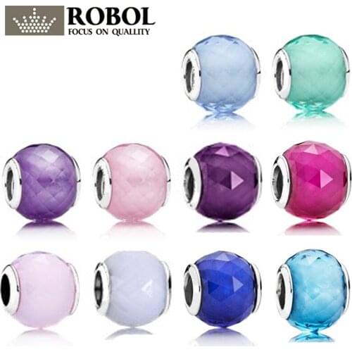 High Quality Original 925 Sterling Silver Charm Classicmulticolor Glass Beads with Original Engraving Suitable for DIY Bracelet