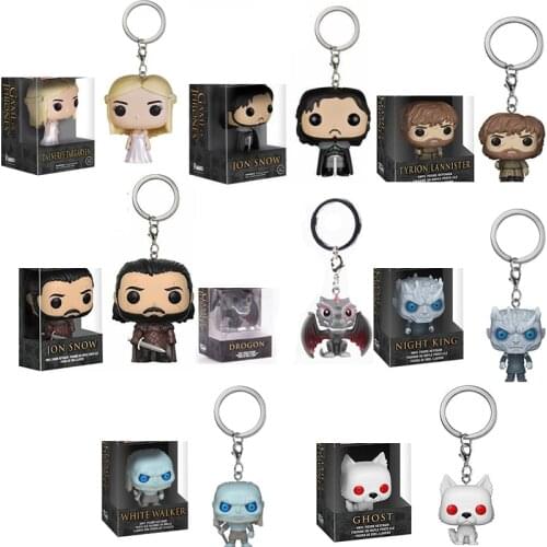 Game of keychain Throne action figure Daenerys Figure Targaryen Jon Snow Tyrion Arya Stark Ghost Drogon action figure