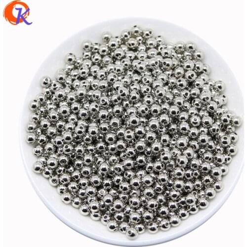 Hot Sell Cordial Design 6500pcs/lot 5mm Sliver Bead Spacer Bead CCB Beads Spacers For Handmade Jewelry Accessories
