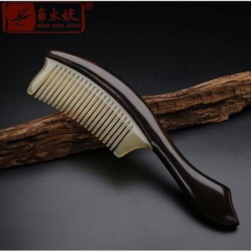 TOP END Authentic Natural high-quality Claw inlaid ebony comb Boutique hand made art comb ACH-293