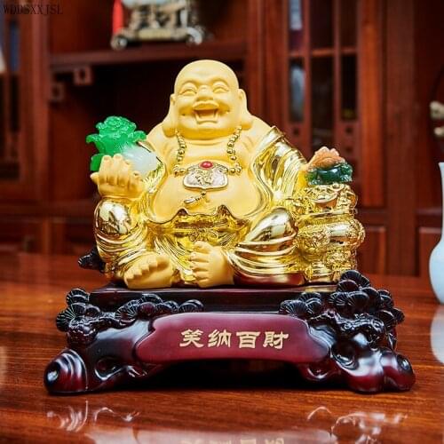 Chinese style simulation Maitreya Buddha cabbage golden toad decoration resin crafts shop living room desktop resin decoration
