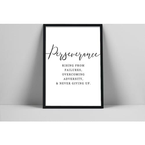Perseverance Quote Print, Office Wall Art, Boss Office Decor, Motivational Print, Inspirational Goals Quote, Entrepreneur Gift